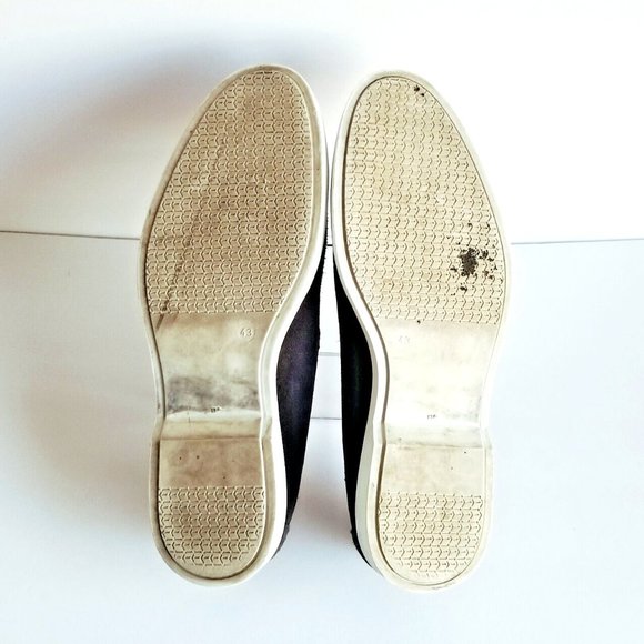 RUDY'S Paris Mommy Navy Nubuck Calfskin Leather Moccasins Sz 43 10 Blue Loafers - Picture 10 of 12